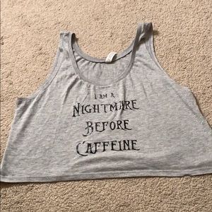 Nightmare before caffeine crop top